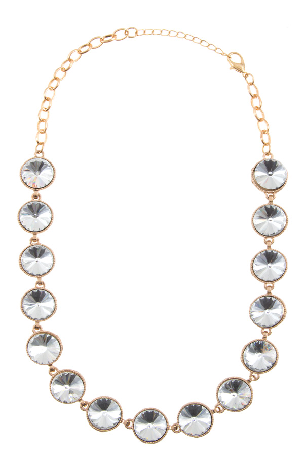 Round crystal chain necklace