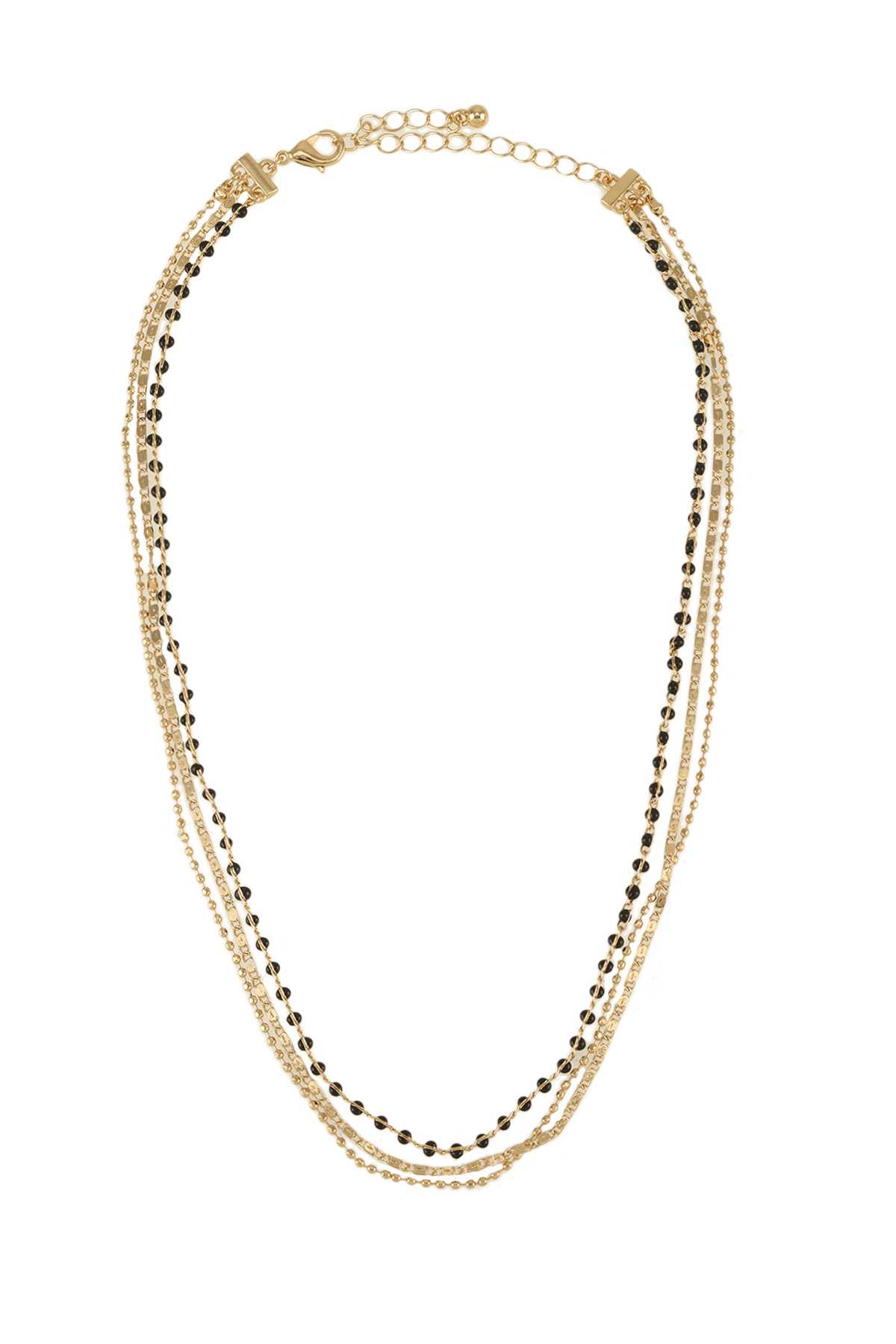 Rhinestone Triple Layered Chain Necklace
