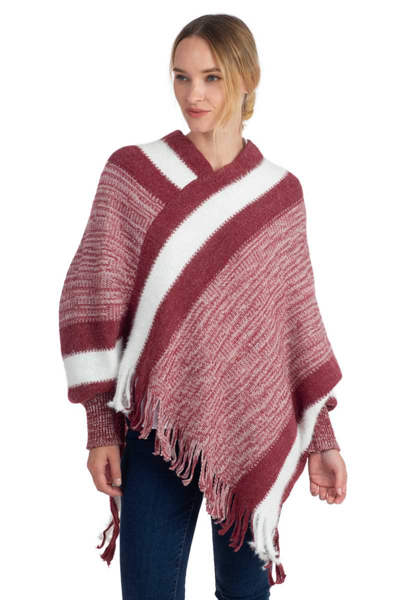 Stripe Pattern Poncho