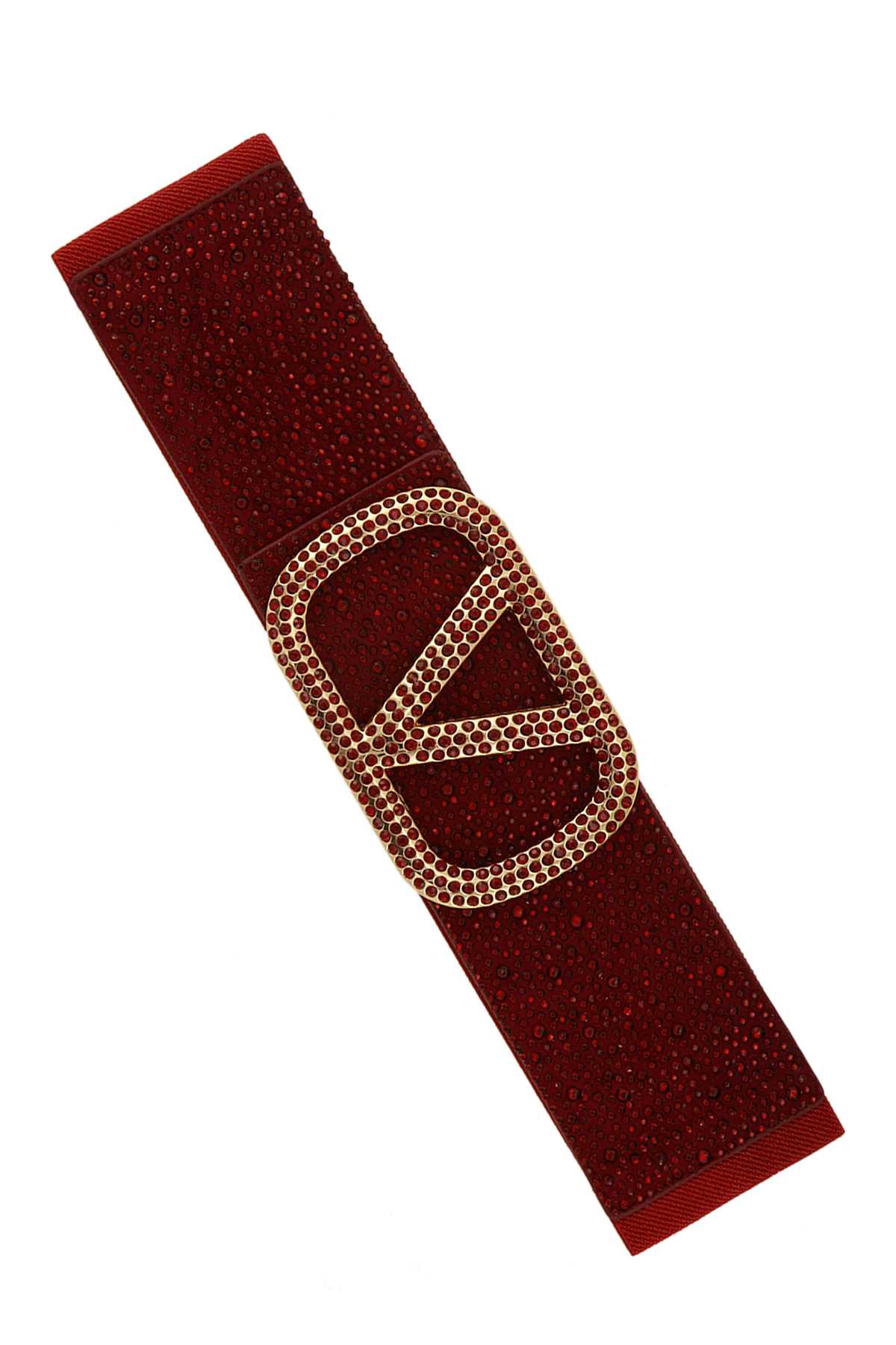 Rhinestone V Buckle Elastic Belt