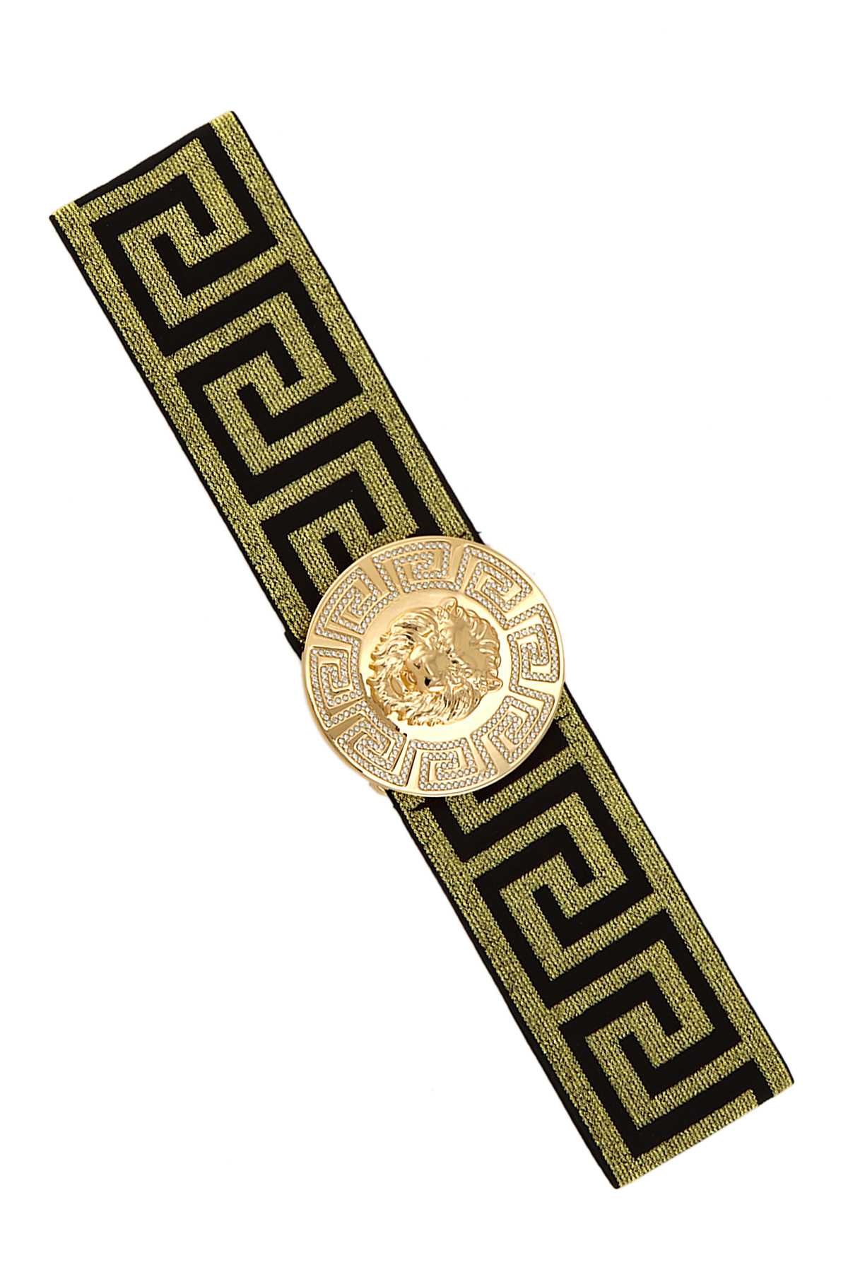 Metal Lion Buckle Geek Elastic Belt