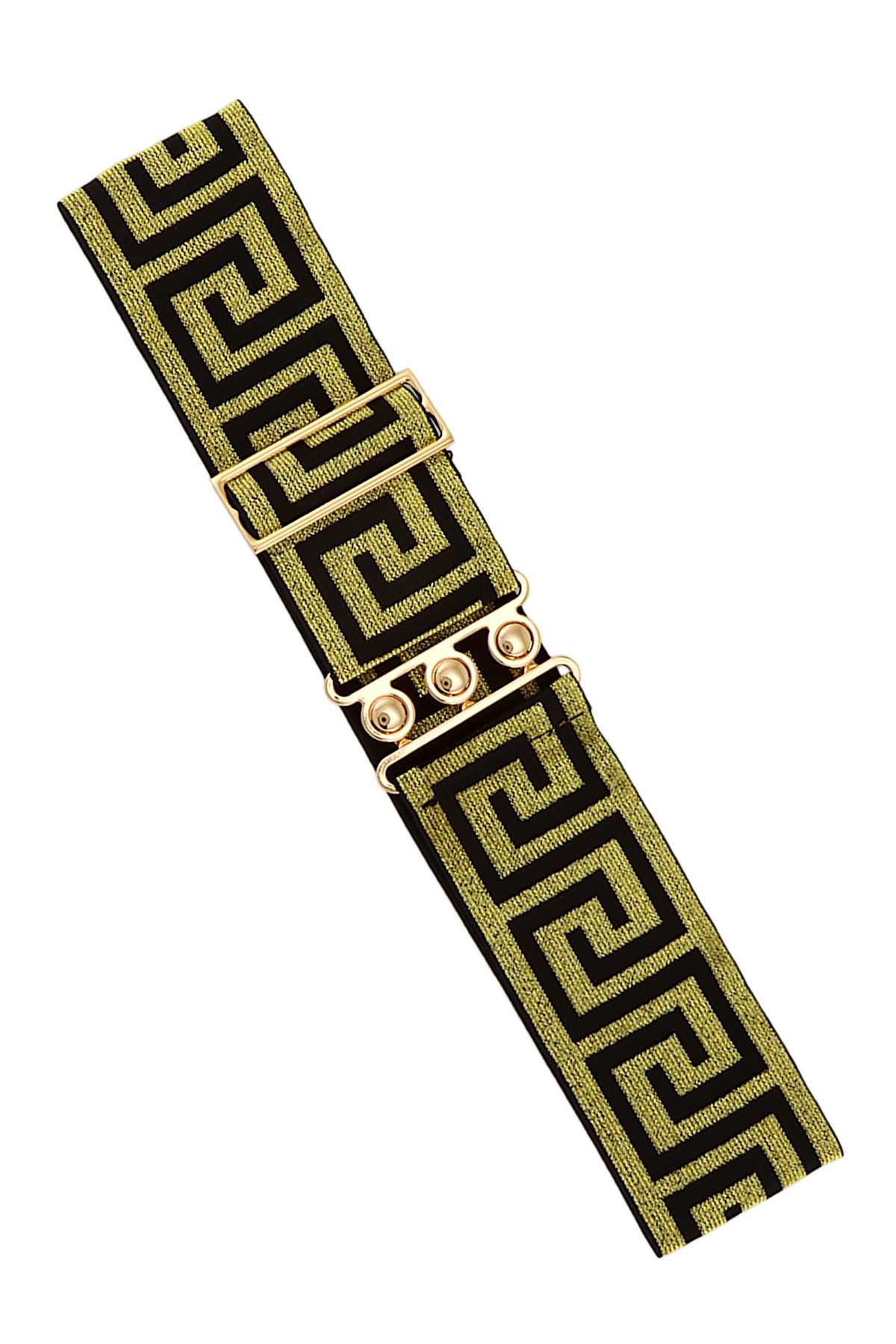 Three Buckle Greek Elastic Belt