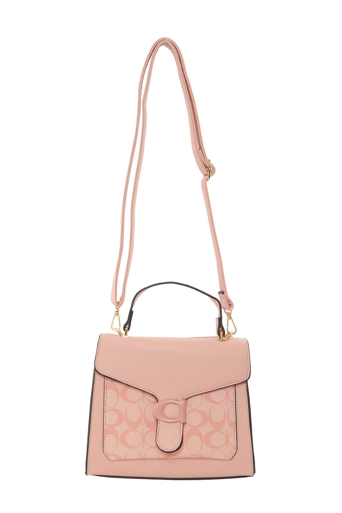 Leather Crossbody Bag with C Accent