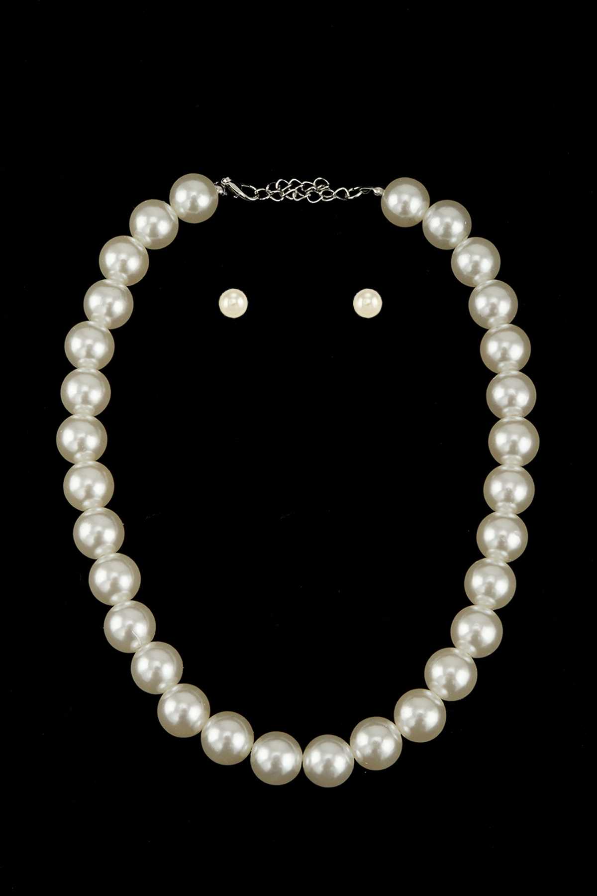 14mm Pearl Beaded Necklace Set