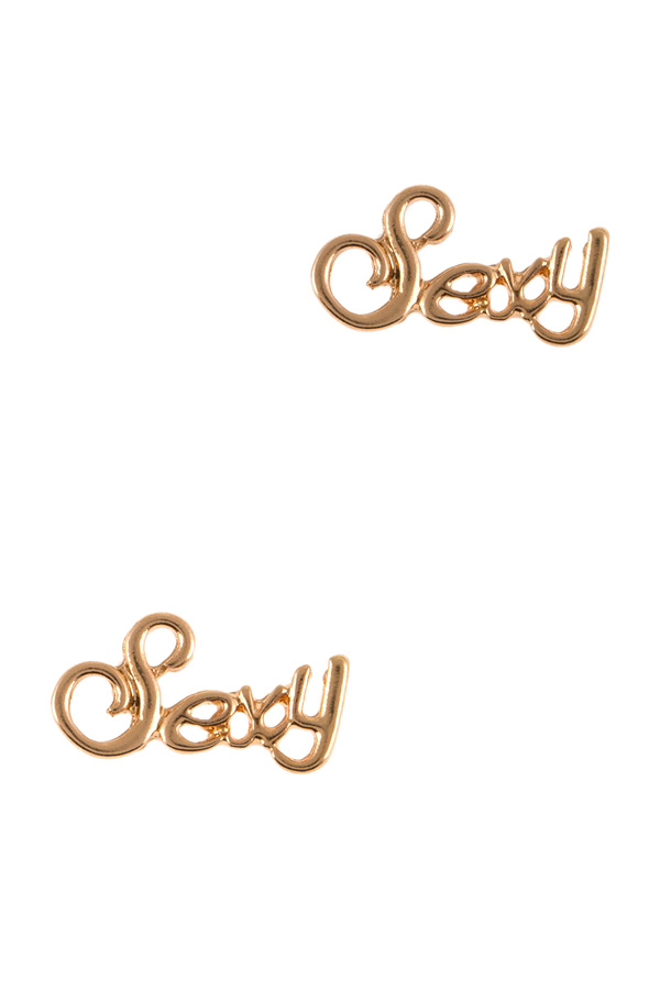 "Sexy" letter stud earrings