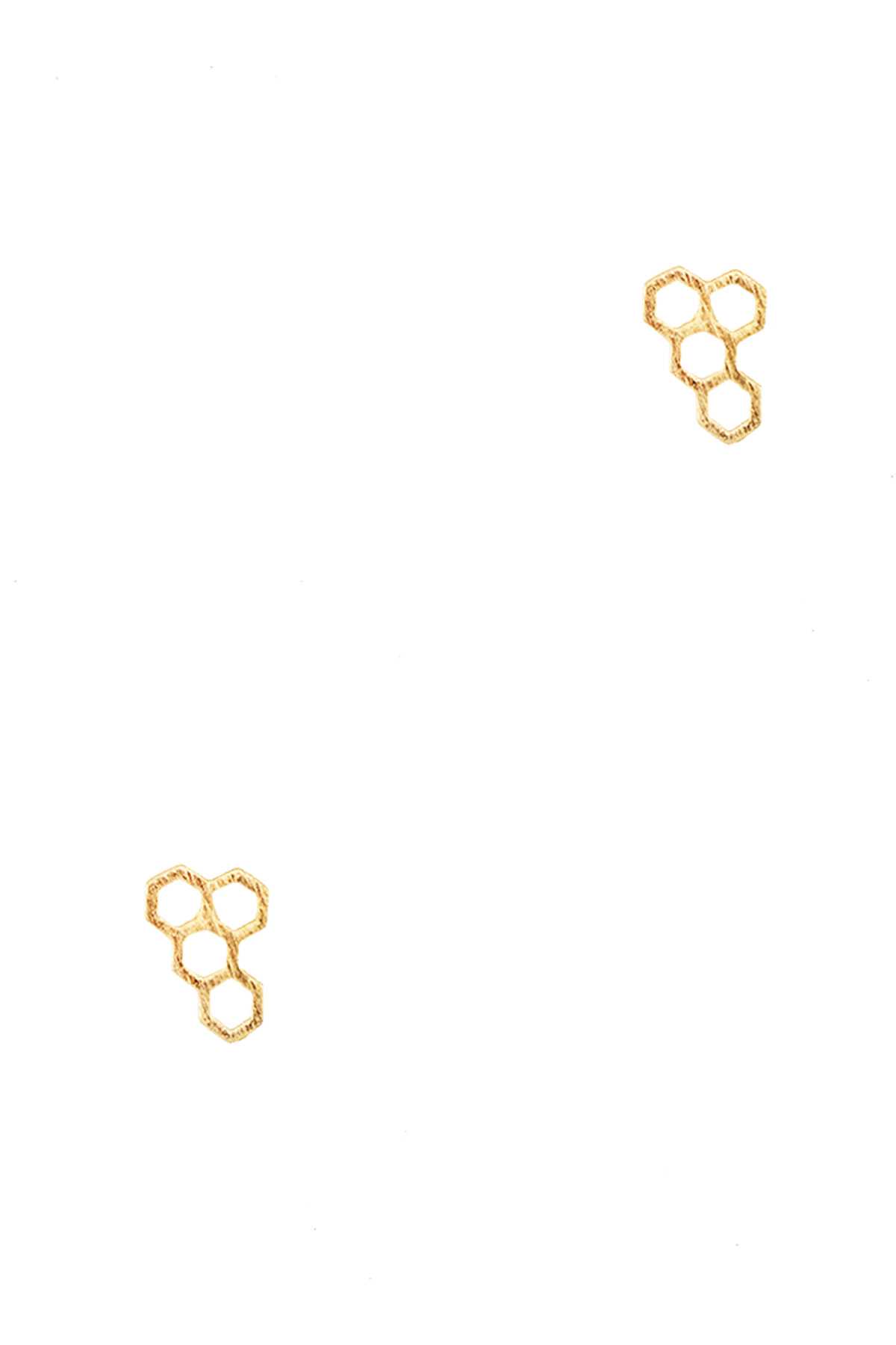 Cut out bee hive stud earring