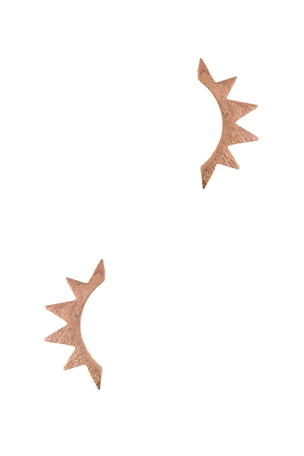 Brushed metal spikes earrings