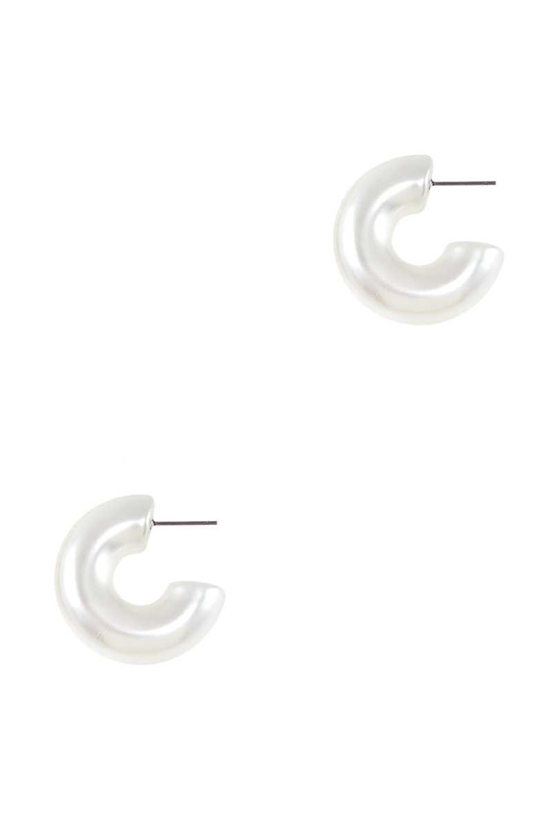 30mm Cream Color Pipe Hoop Earring