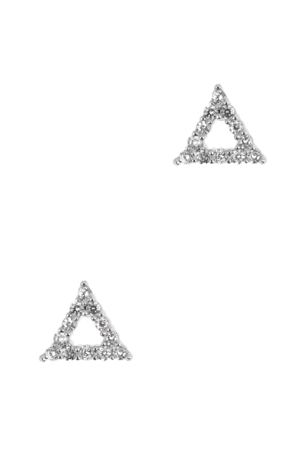 Triangle cubic zirconia tiny delicate earrings