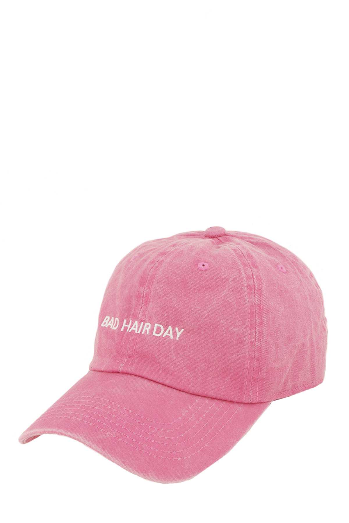BAD HAIR DAY Embroidered Pigment Baseball Cap