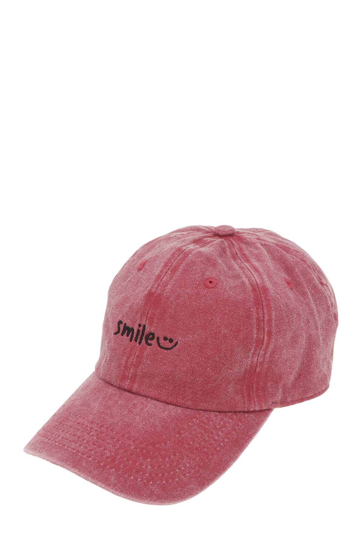 Smile Embroidery Pigment Cap