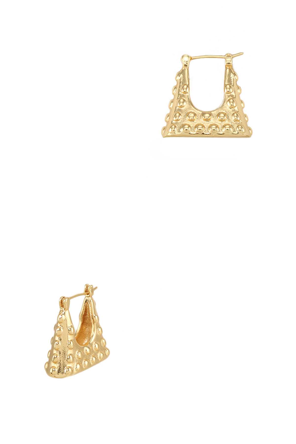 Gold Dipped  Rectangular Hoop Earrings