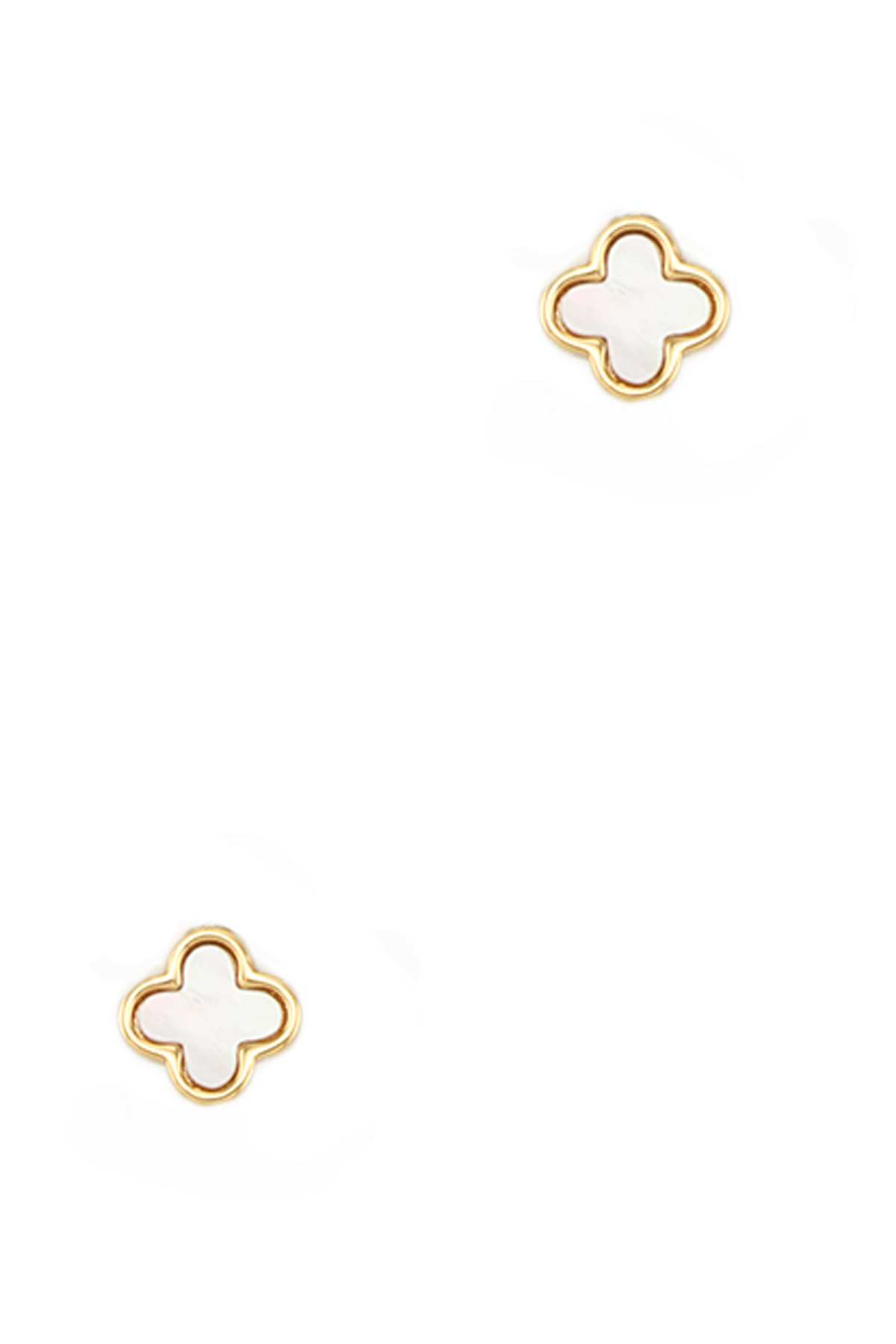 Gold Dipped Clover Stud Earrings