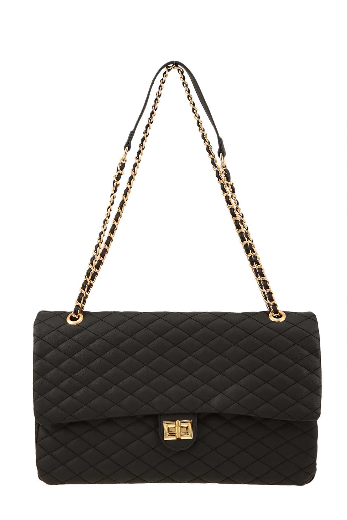 Leather Chain Quilted Shoulder Bag