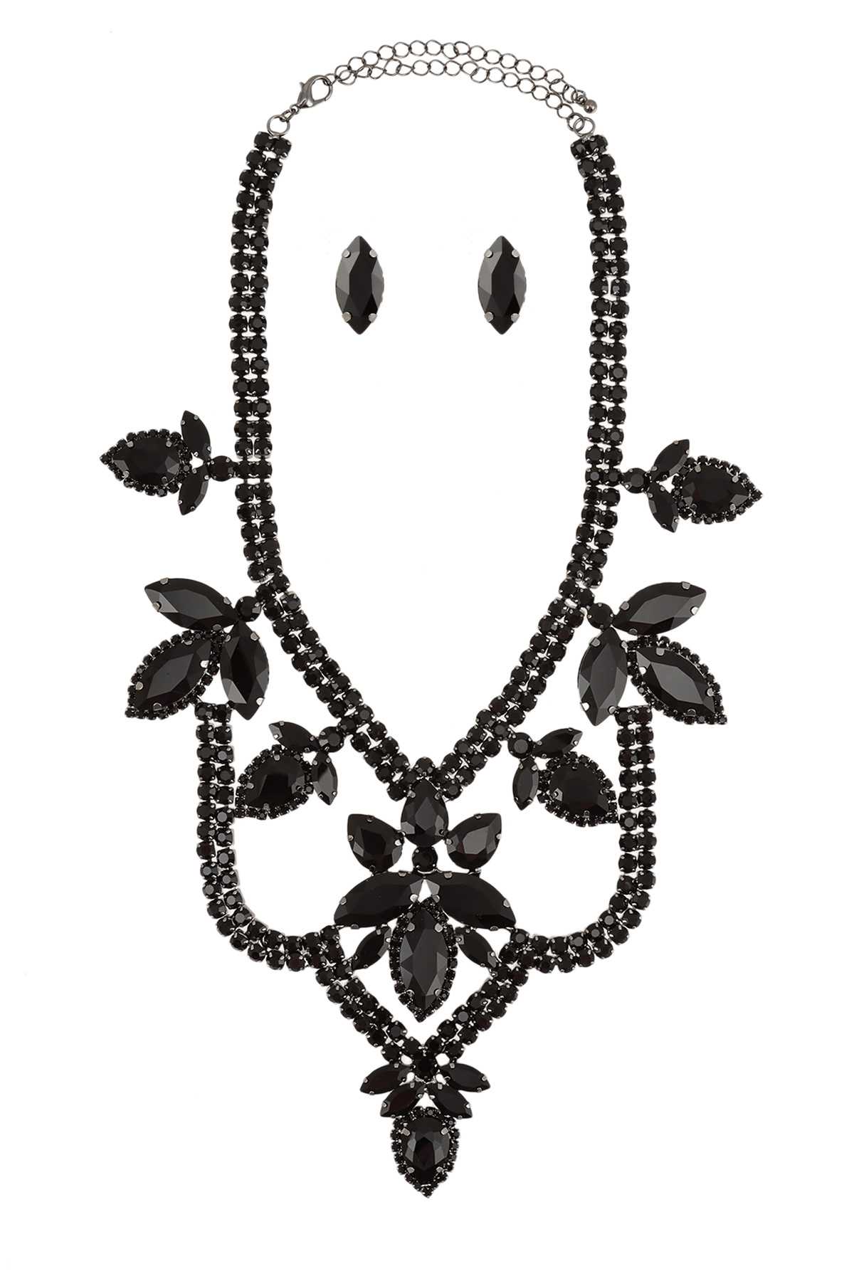 Rhinestone Cubic Necklace Set