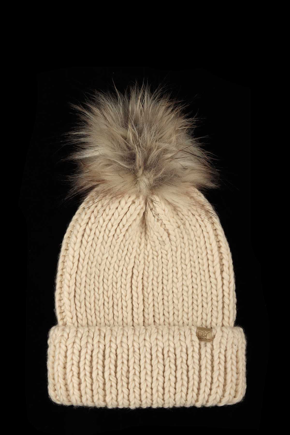 Jewel Knit Cuffed Pom Beanie