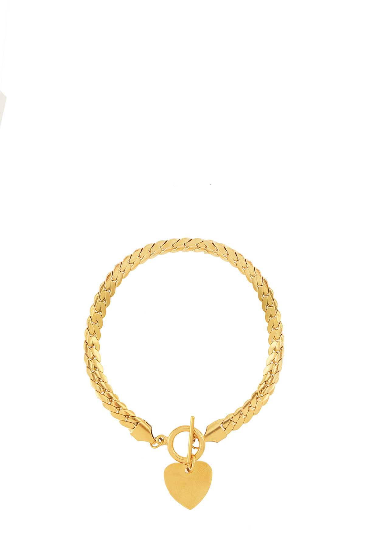 Heart Pendant Cuban Link Bracelet