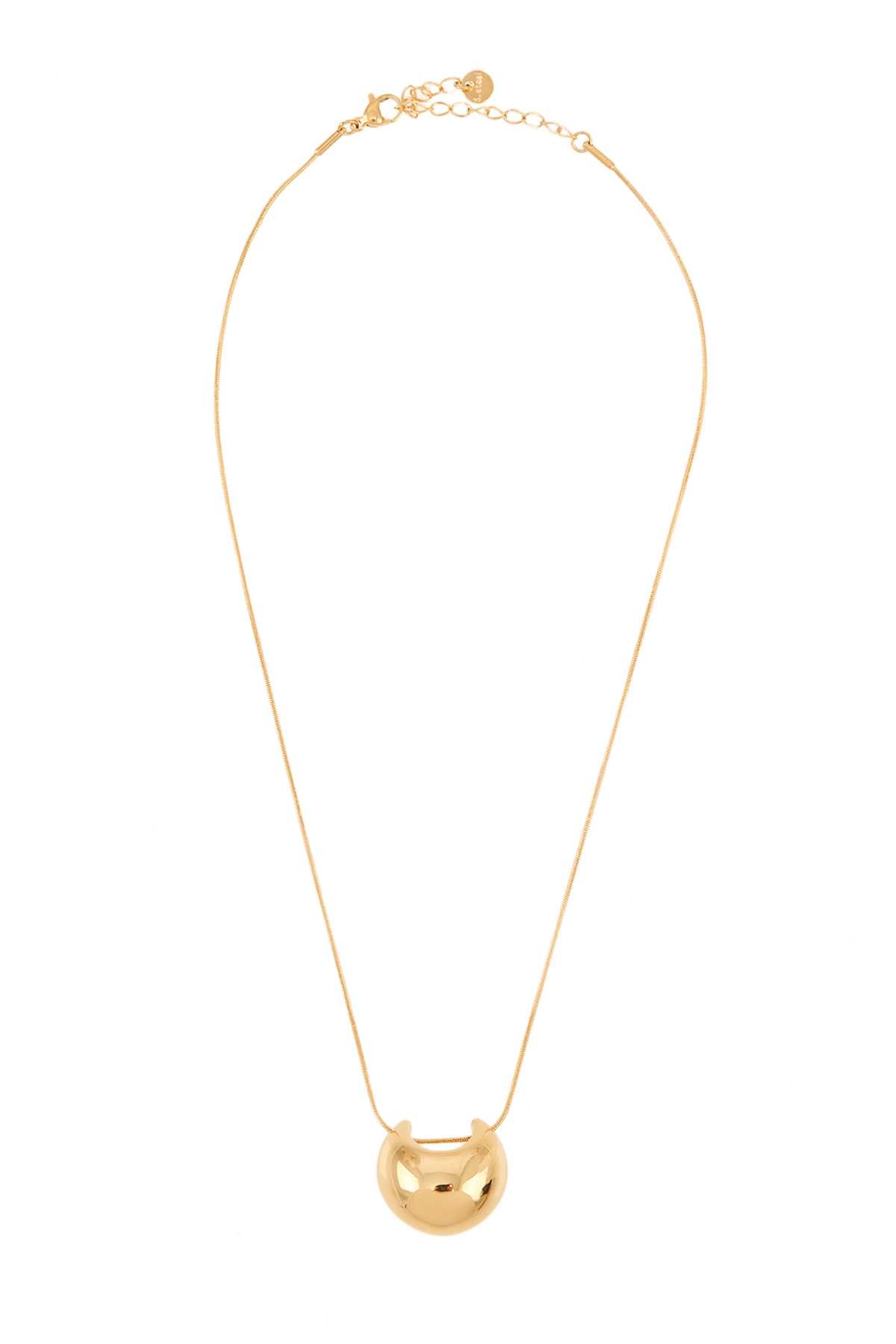 U shaped Metal Pendant Accent Necklace