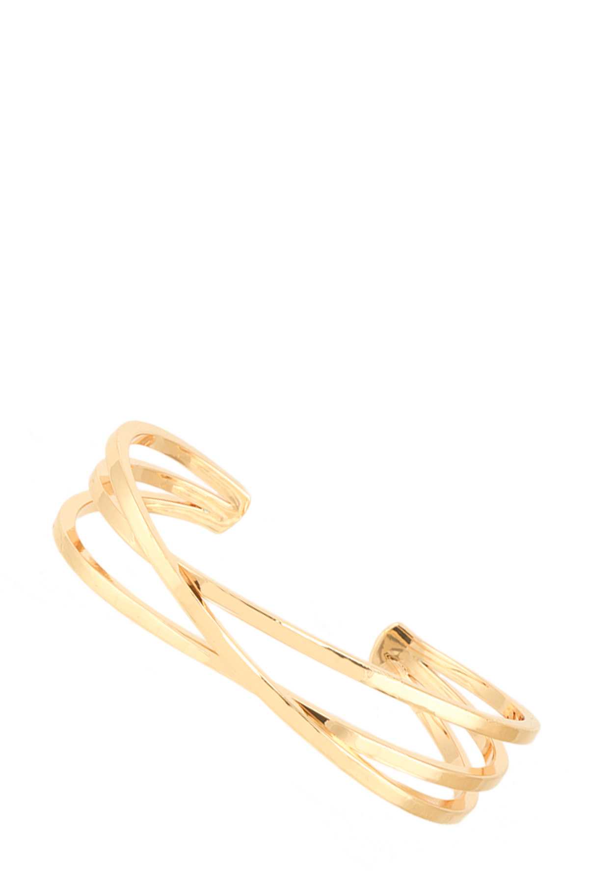 Multi Line Cross Cuff Bracelet