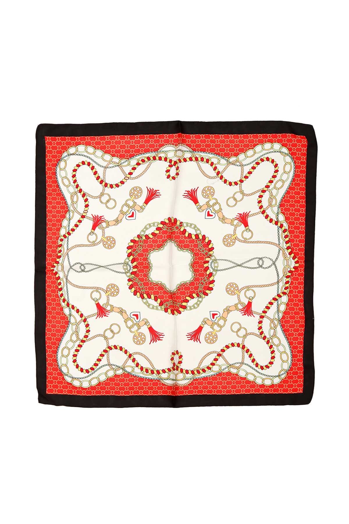 Heart and Chain Print Silky Bandana