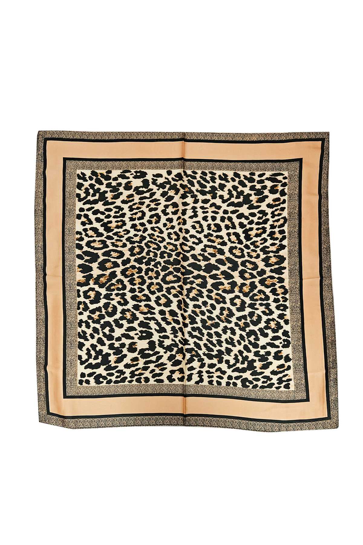 Square Bandana Scarf with Leopard Print