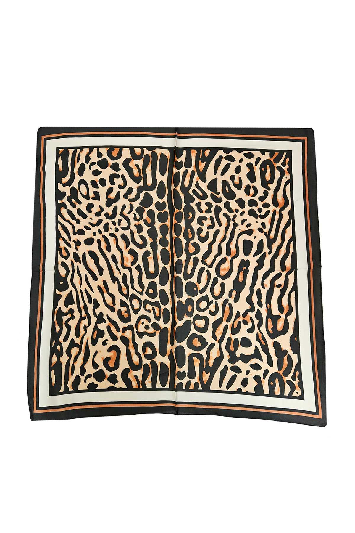 Leopard Print Square Bandana Scarf