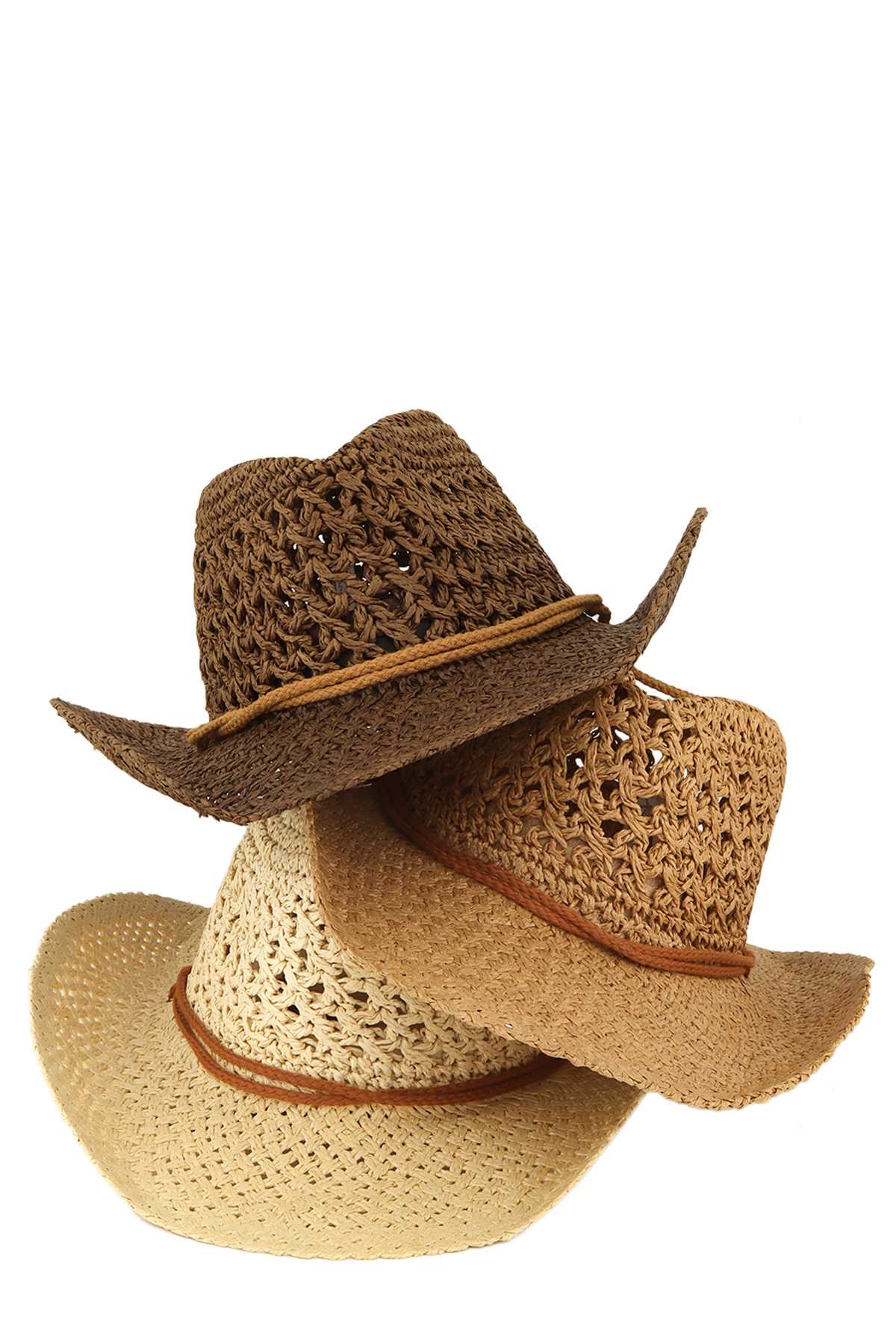 Crochet Weave Cowboy Fedora with Strap
