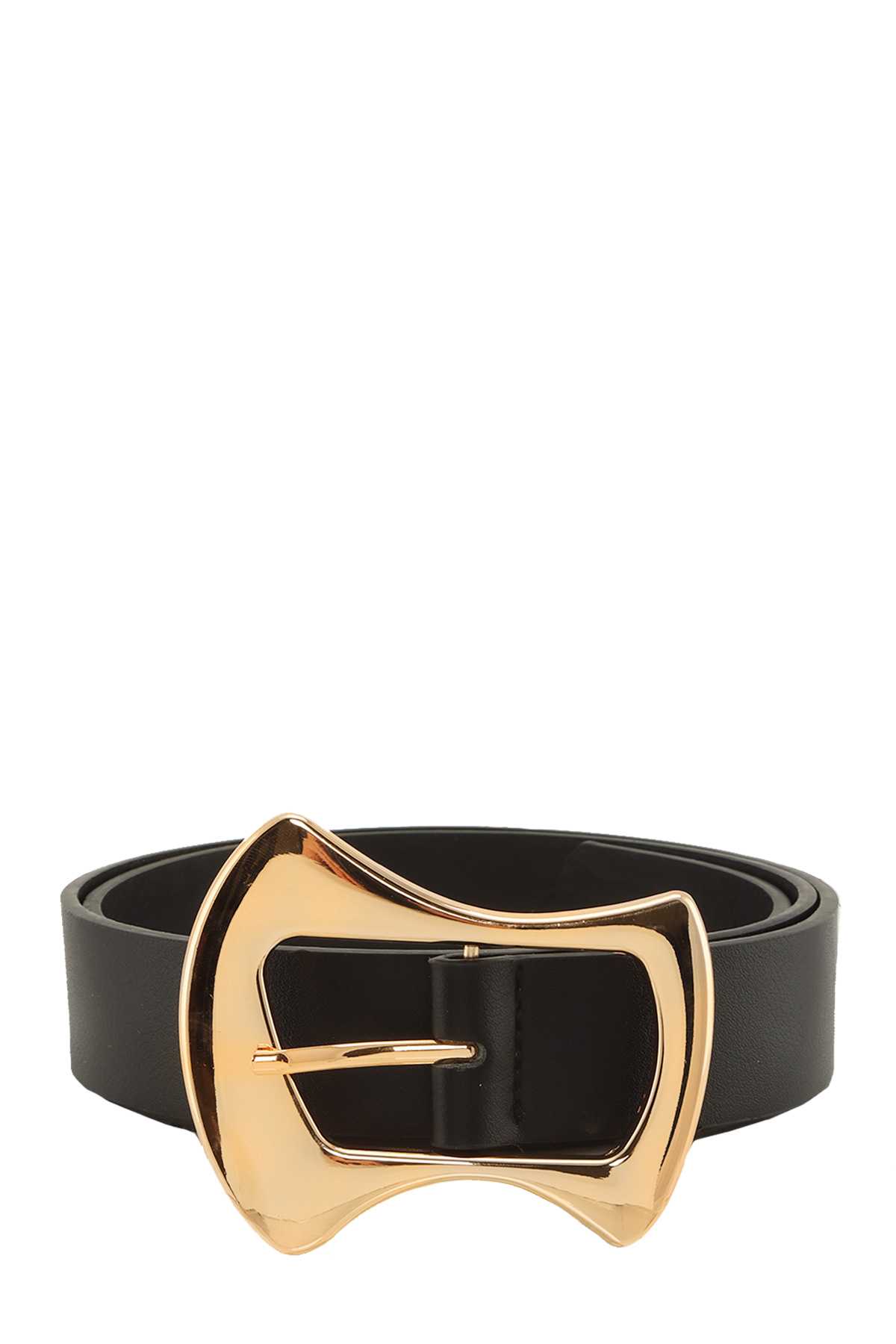 Metal Modern Bow Curve Buckle Belt