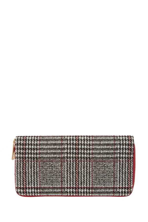 Houndstooth Pattern Fabric Wallet