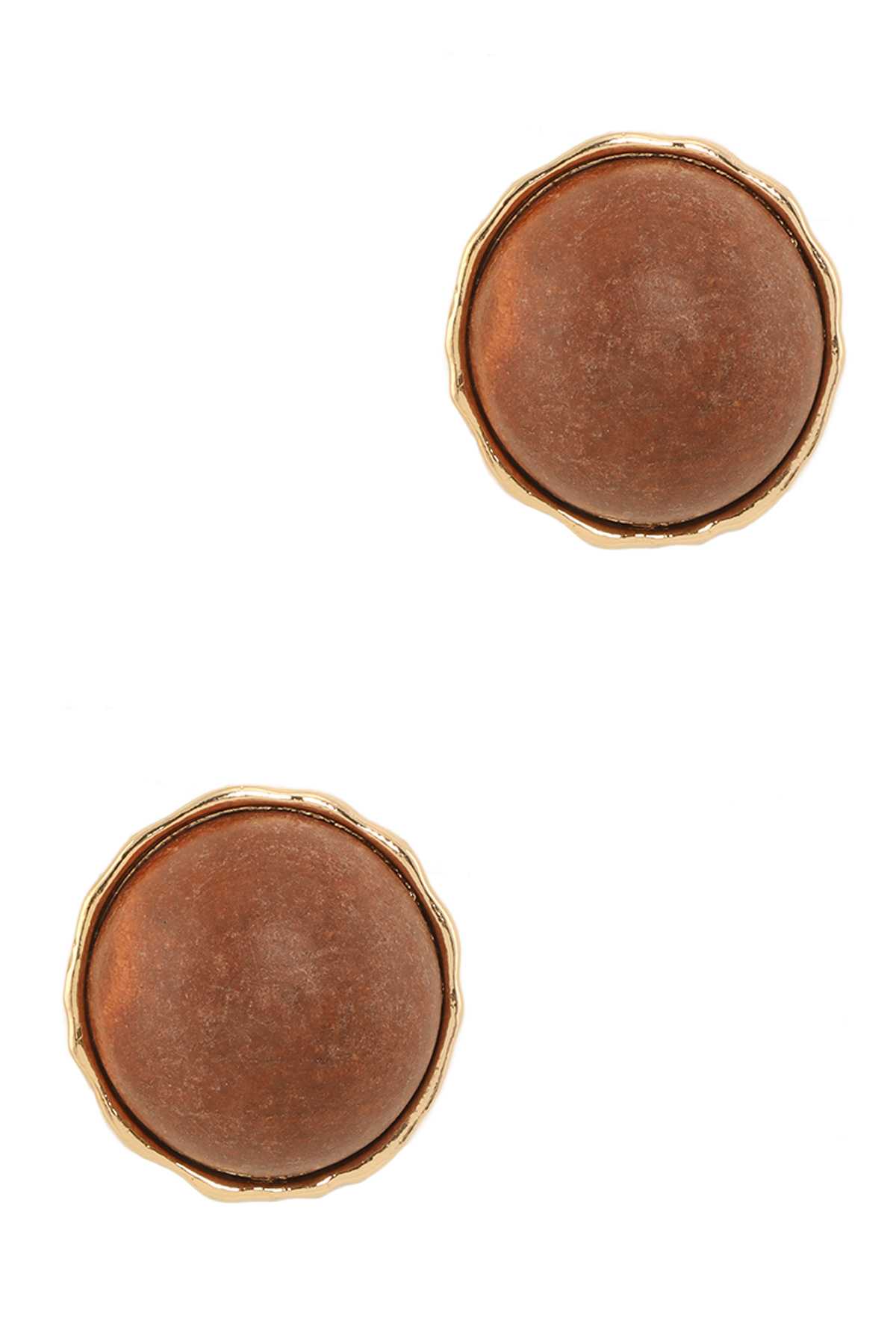 Big Wood Ball Stud Earring