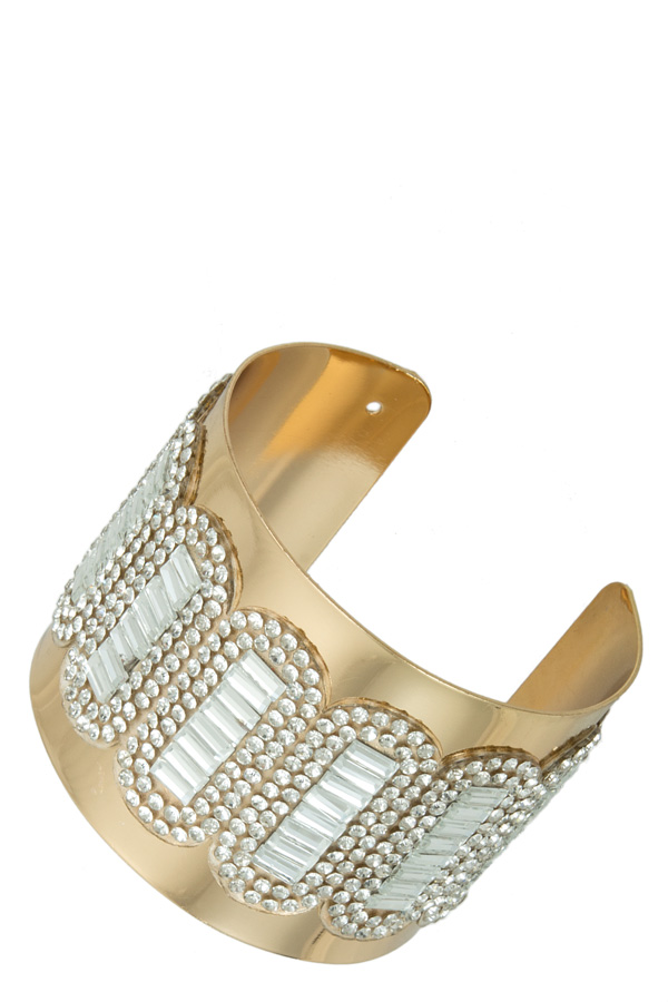 Geometric Acrylic Pave Cuff Bracelet