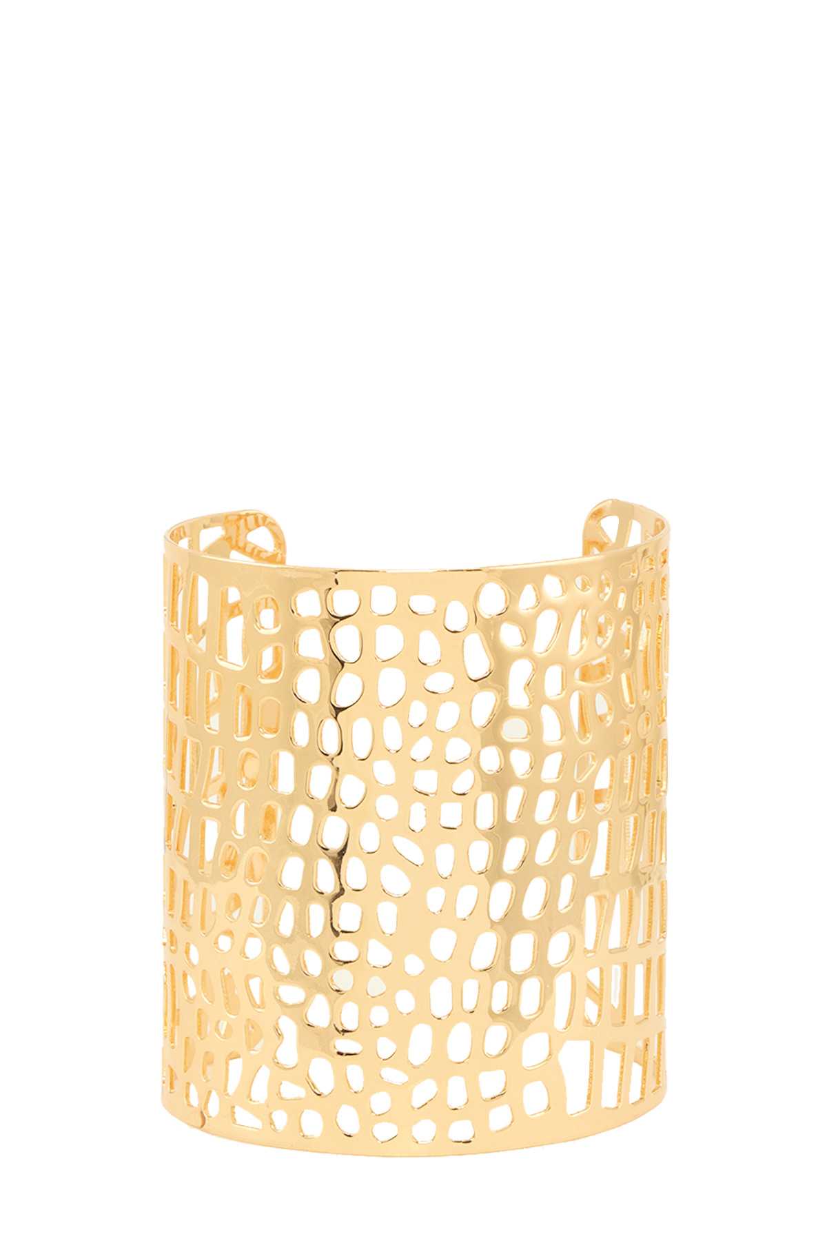 Open Multi Geometric Pattern Cuff Bracelet