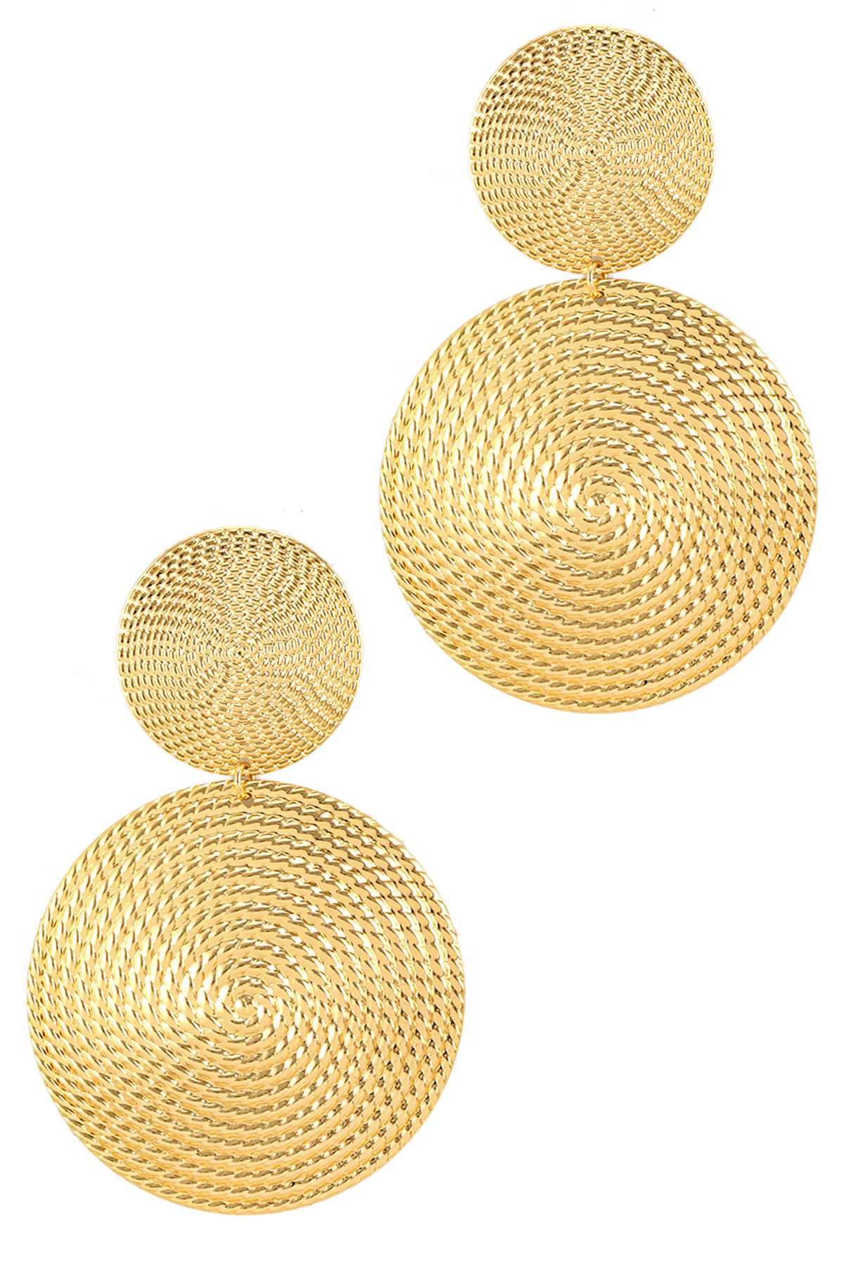 Metal Circle Textured Stud Earring