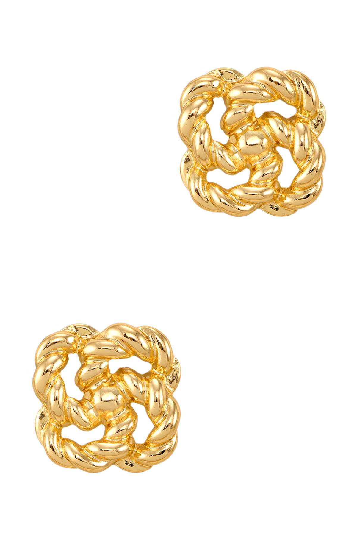 Metal Four Twisted Round Earring