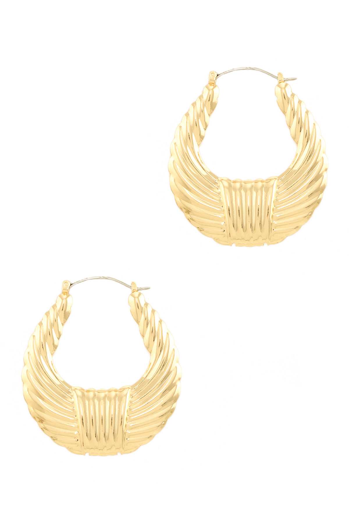 Textured Oval Hoop Earring