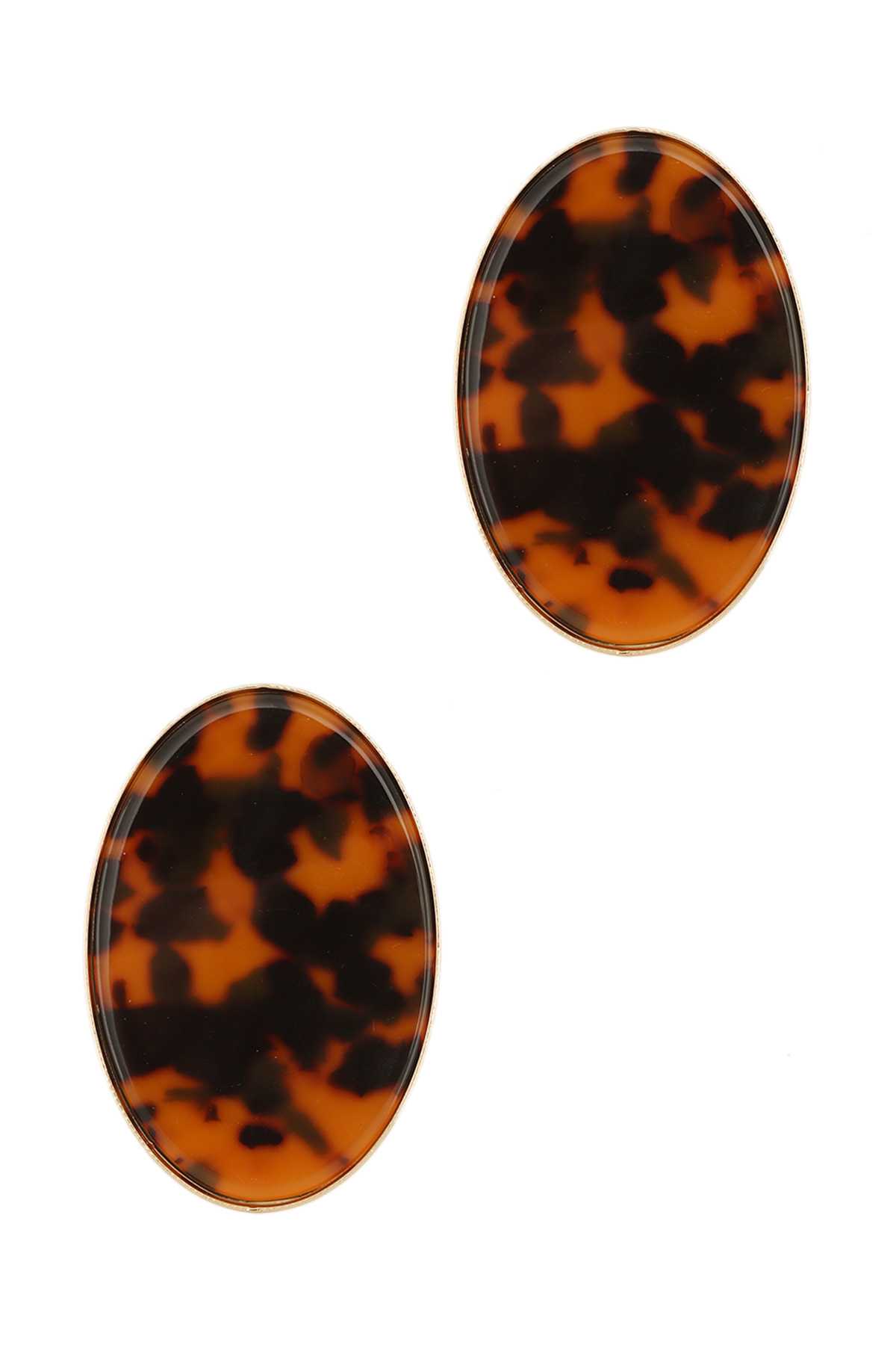 Oval Acrylic Leopard Print Stud Earring