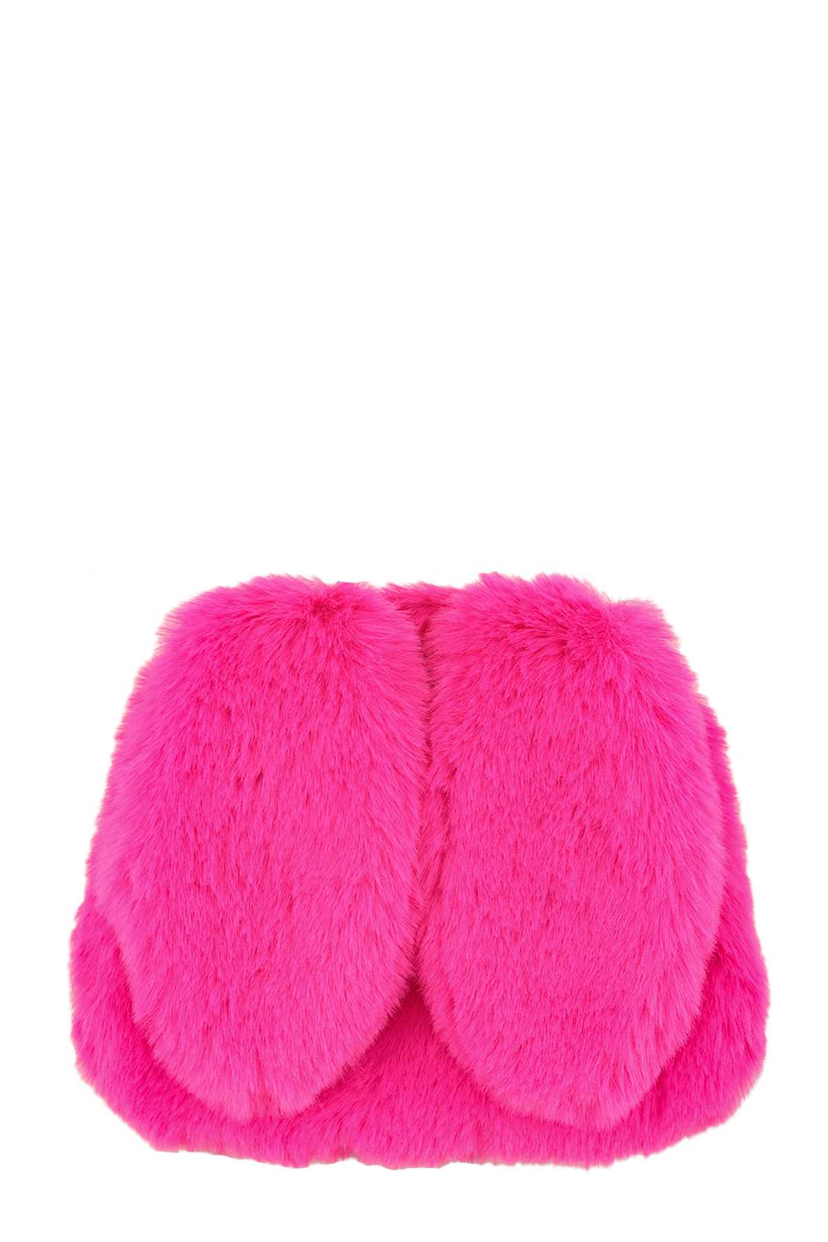 Faux Fur Crossbody Bag with Rabbit Ear Accent