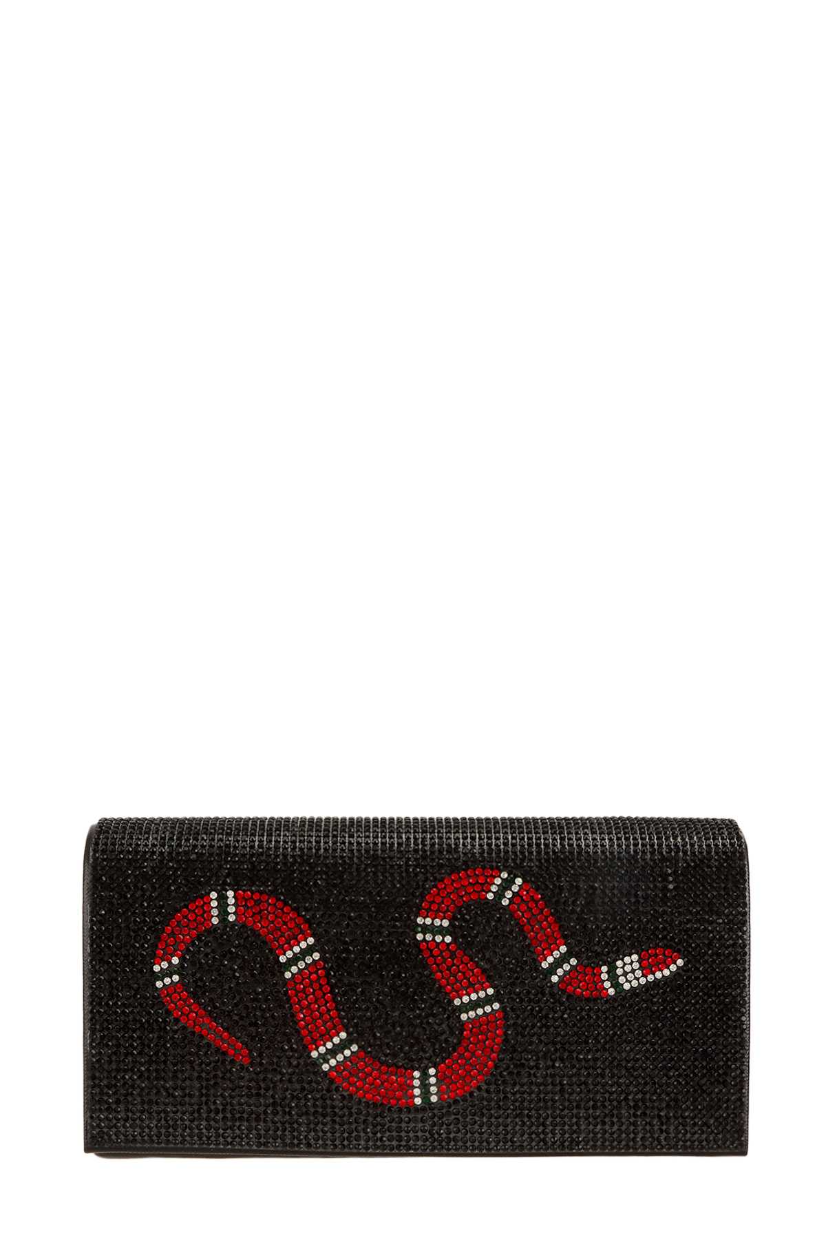 Red Snake Rhinestone Clutch Bag