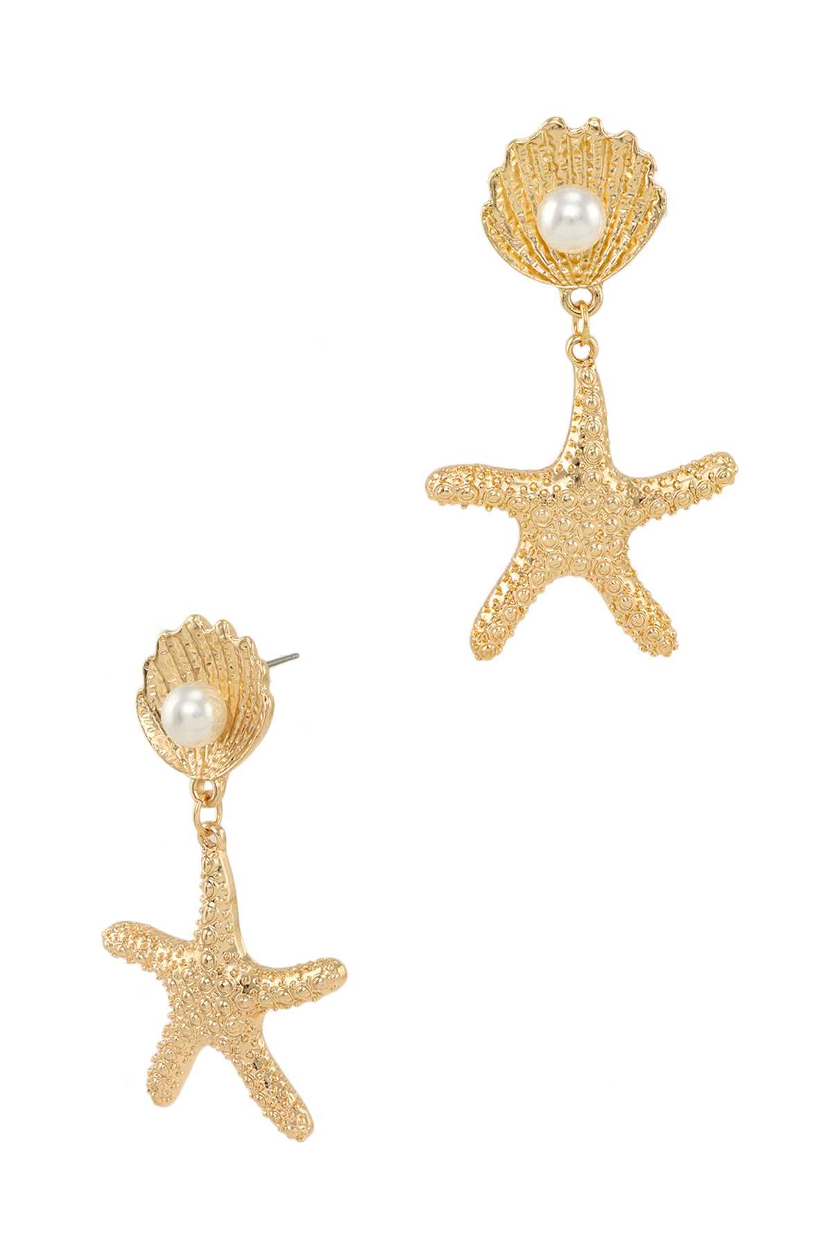 Pearl Shell and Starfish Dangle Earring