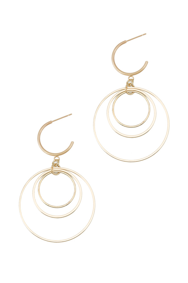 Open Hoop with Multiple Circles Drop Earring