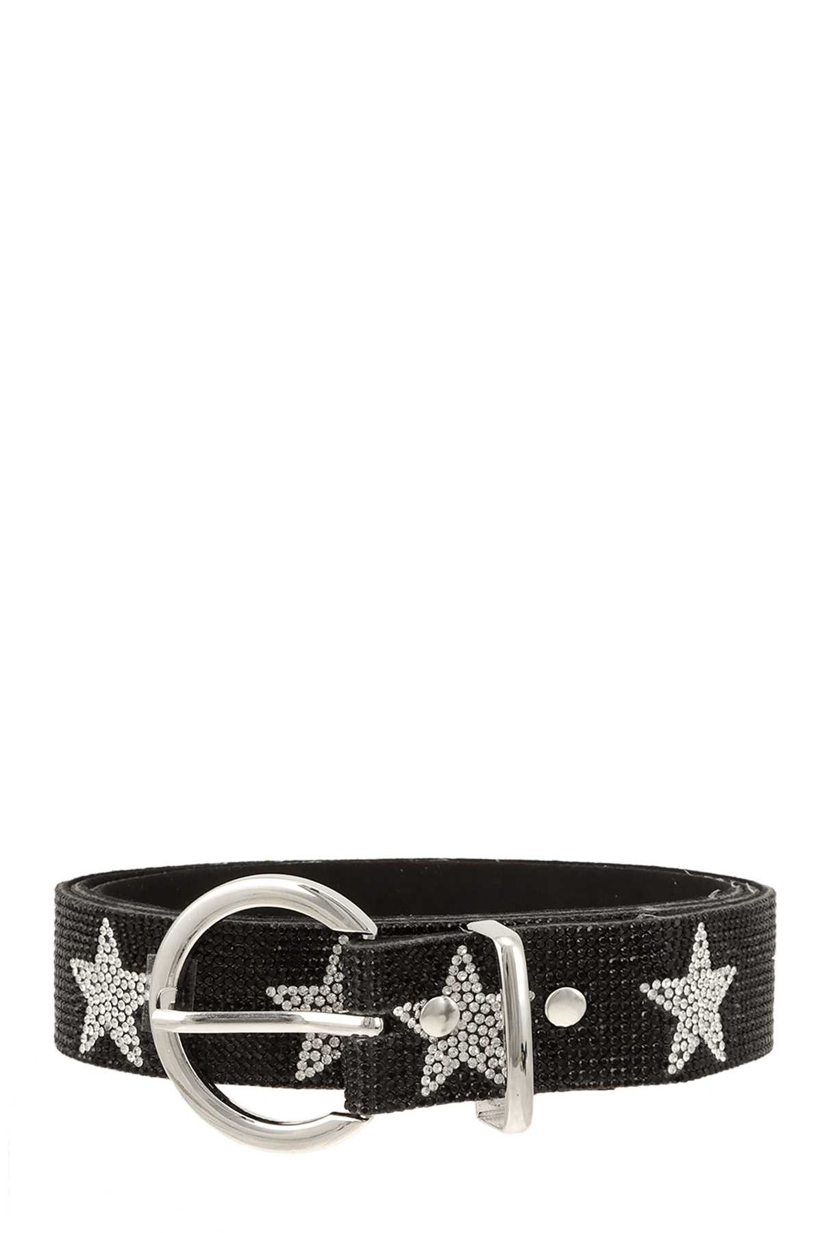 Star Full Rhinestone Belt with Round Buckle