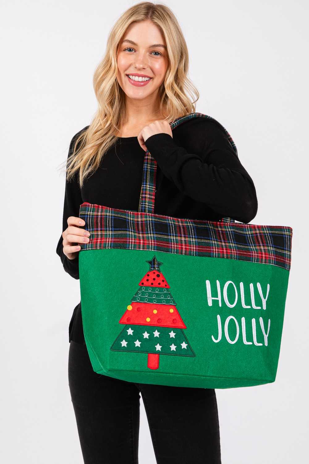 Holly Jolly Christmas Tree Tote Bag