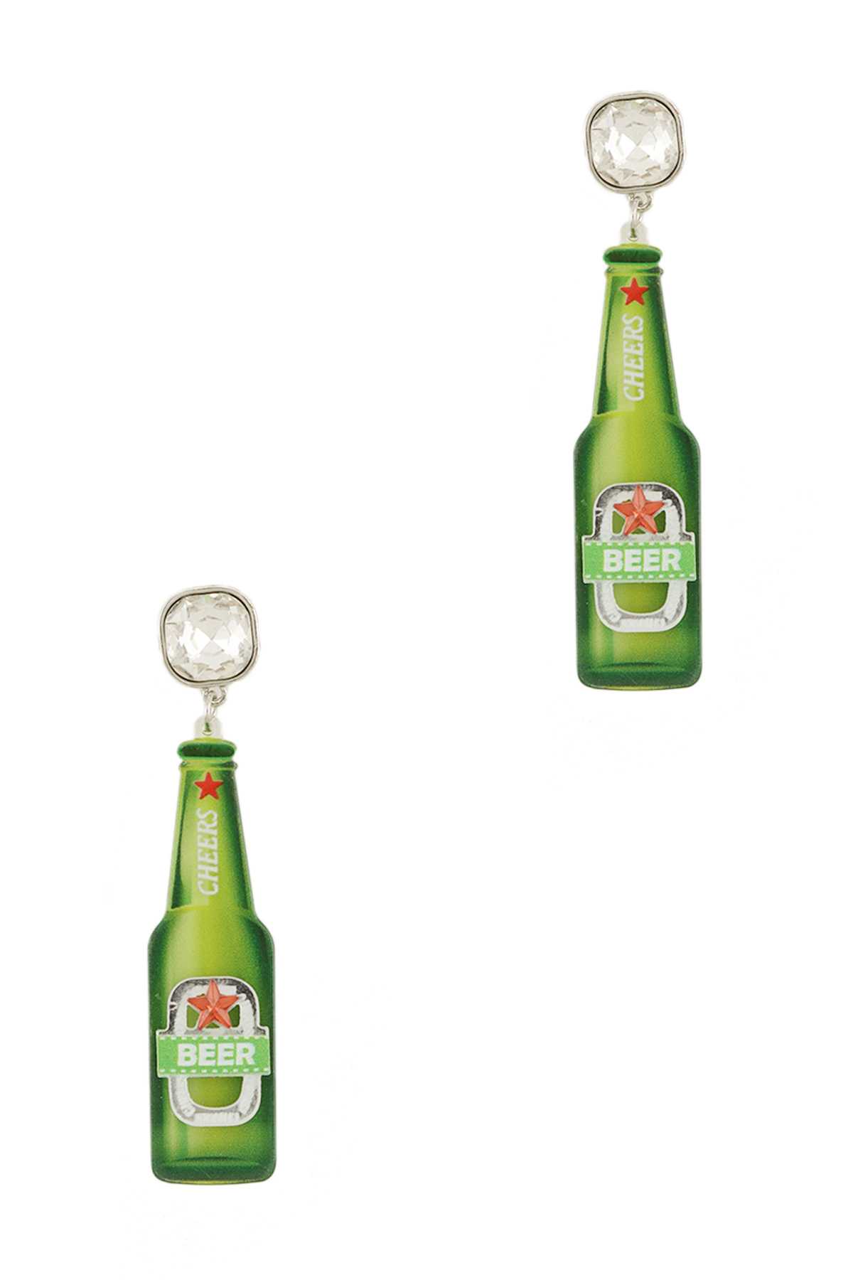 Beer Bottle Acrylic Earring