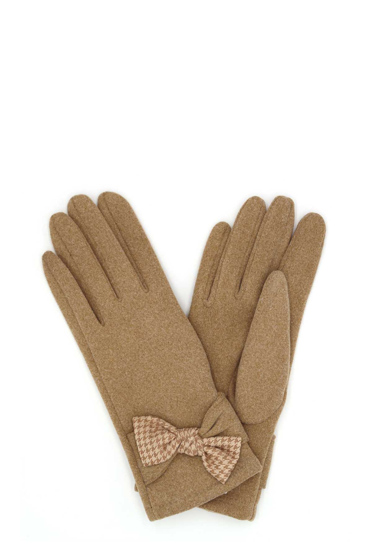Houndstooth Bow Smart Gloves