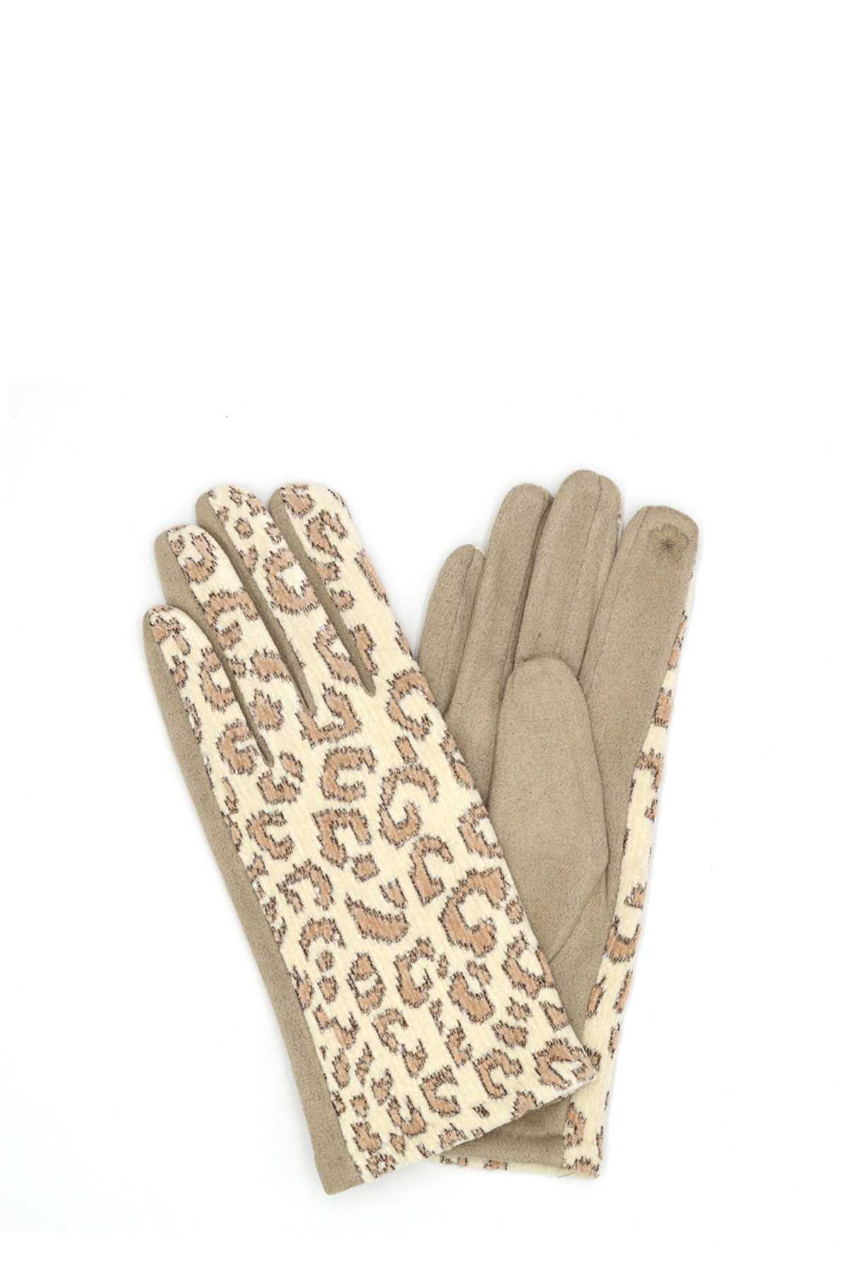 Lurex Leopard Pattern Smart Gloves