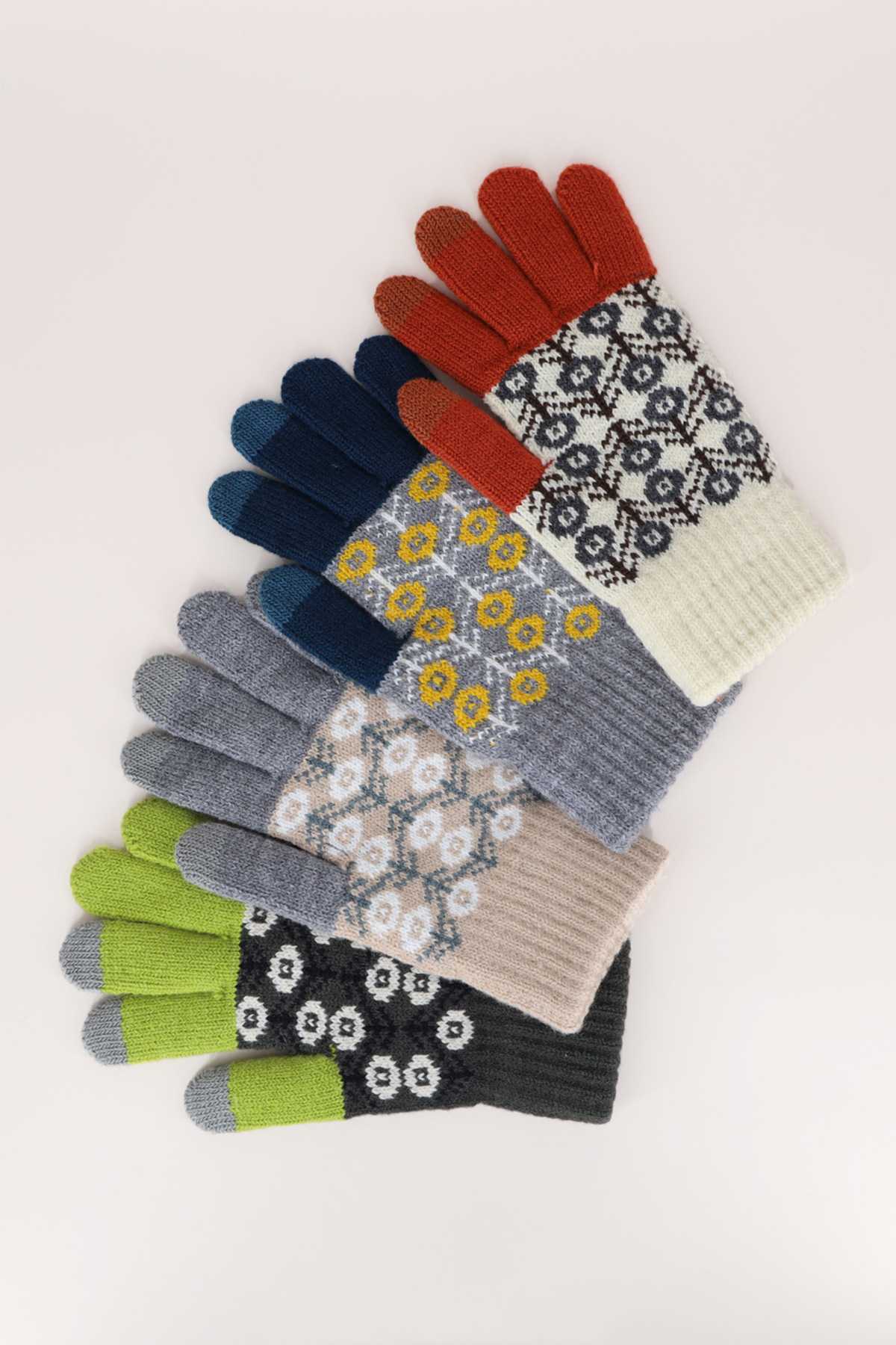 Aztec Knit Smart Touch Gloves