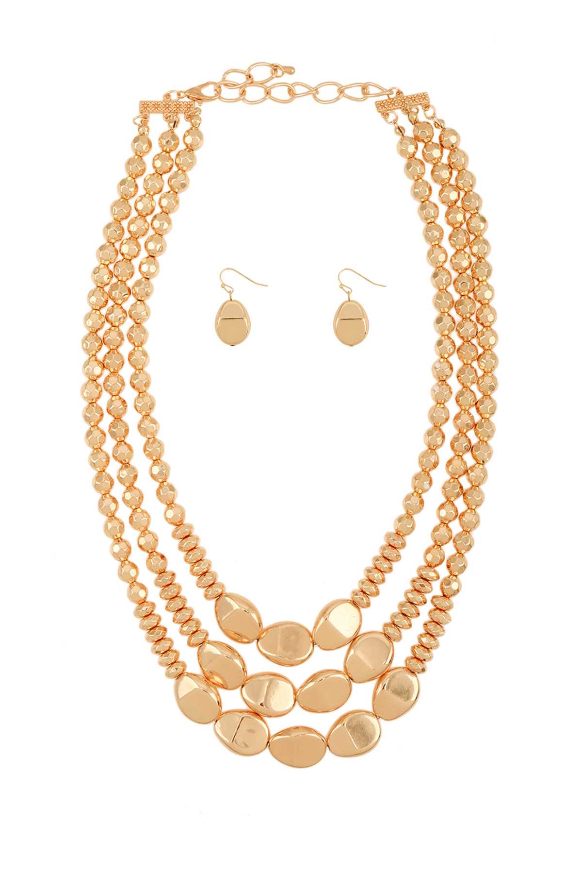 Three Layer Bead Necklace Set