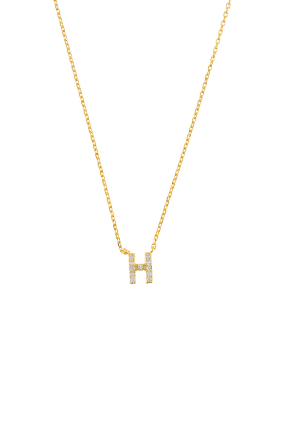 Alphabet "H" CZ encrusted delicate necklace