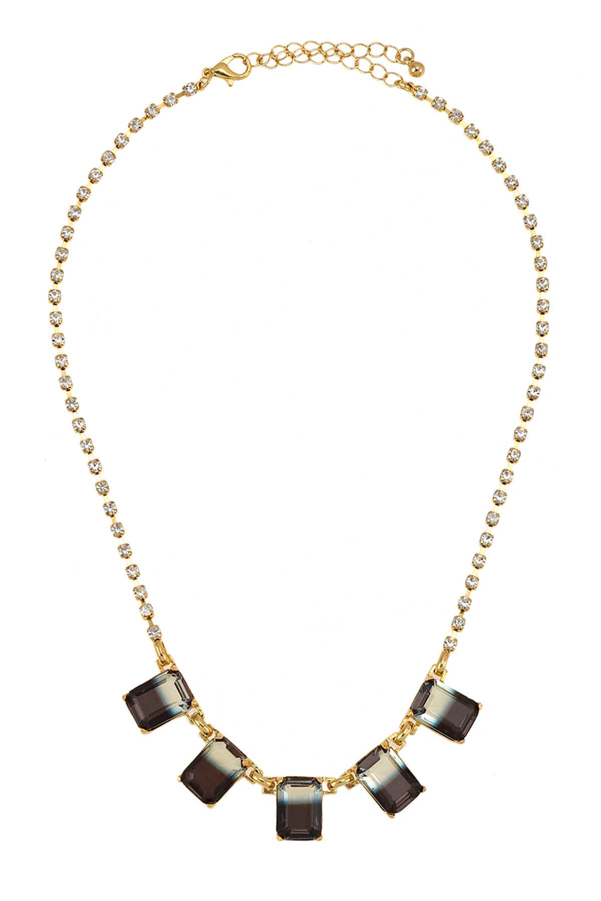 Rhinestone Five Diamond Charm Necklace