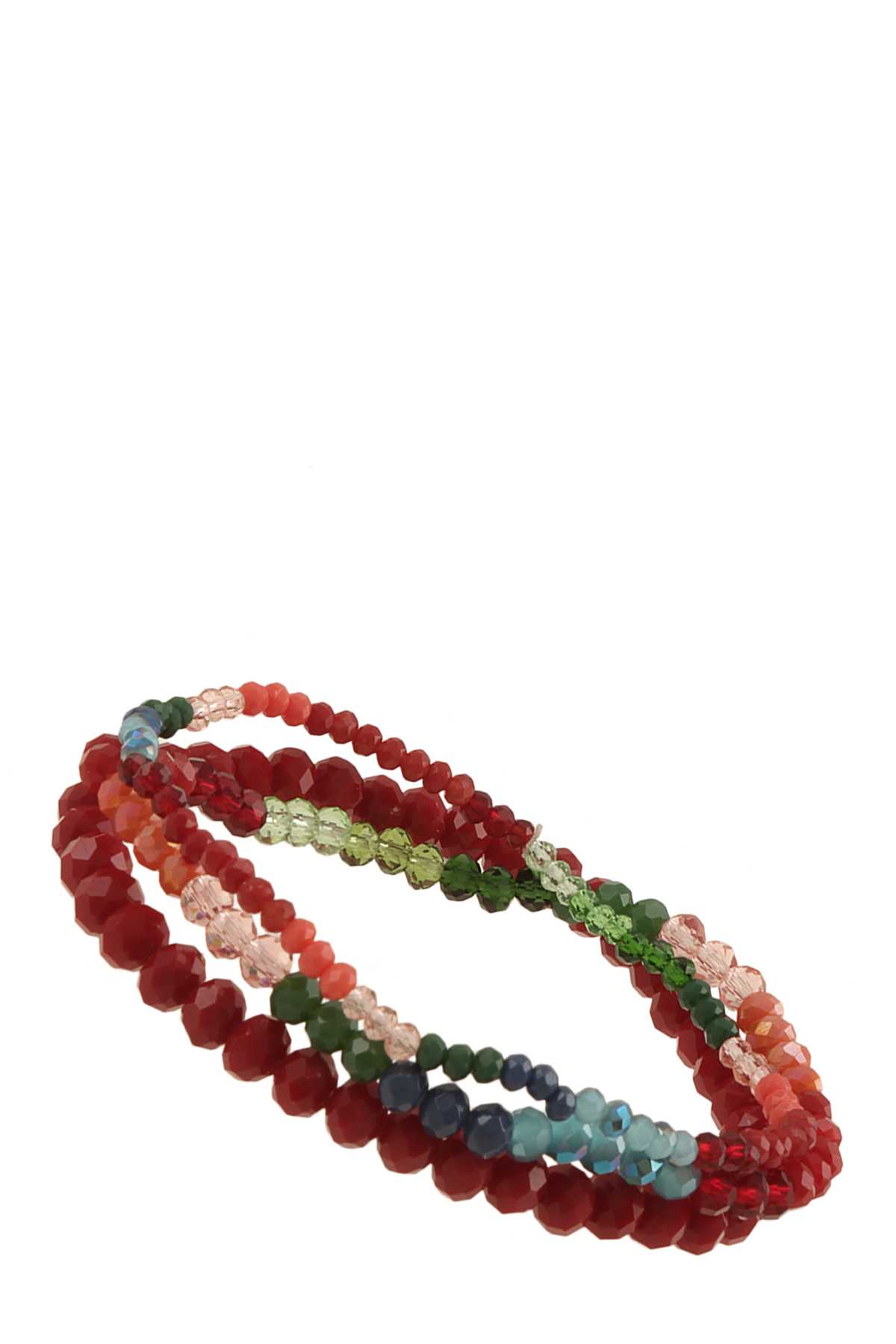 Three Row Ombre Glass Body Stretchable Bracelet